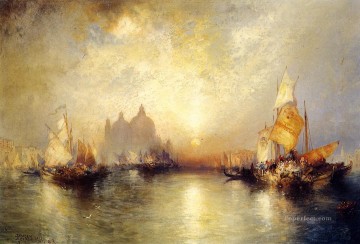  Moran Painting - Entrance to the Grand Canal Venice 2 seascape boat Thomas Moran